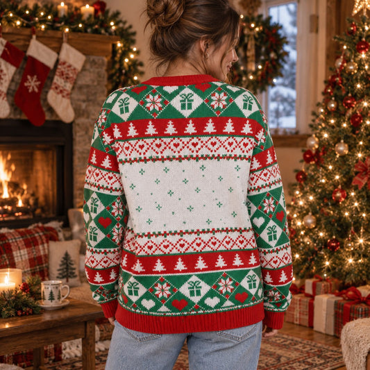 From the Windows to the Walls Deck These Halls knit ugly Christmas sweater - back