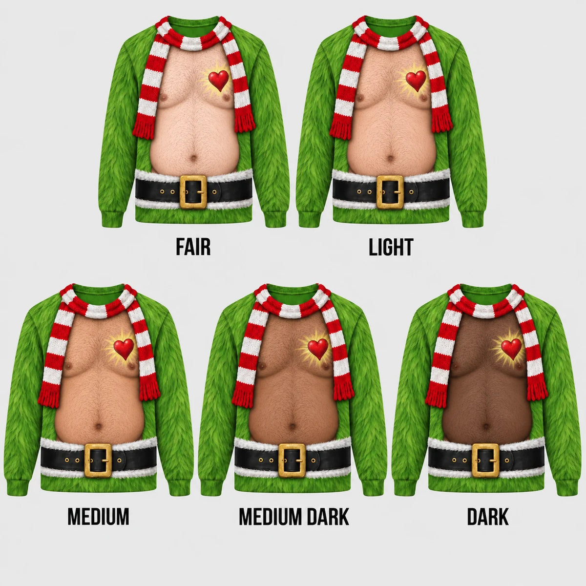 Size chart for Christmas couples pajama set