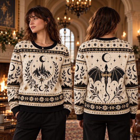 Dragon Rider Crest Knit Ugly Christmas Sweater