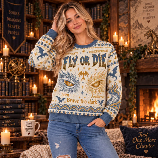 Fly or Die Tairn & Andarna Knit Ugly Christmas Sweater
