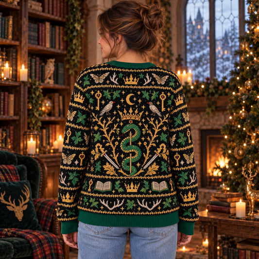 The Cruel Prince Faerie Royalty knit ugly Christmas sweater - back