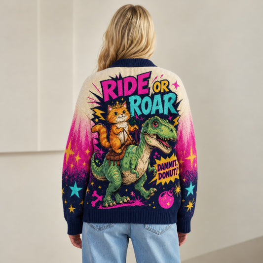 Dungeon Crawler Carl cardigan Princess Donut and Mongo Ride or Roar neon knit - view 7