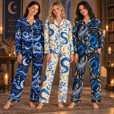 Crescent City satin pajamas – personalized matching PJ sets with custom names