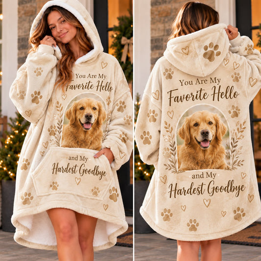 Personalized Dog Memorial Blanket Hoodie - view 2