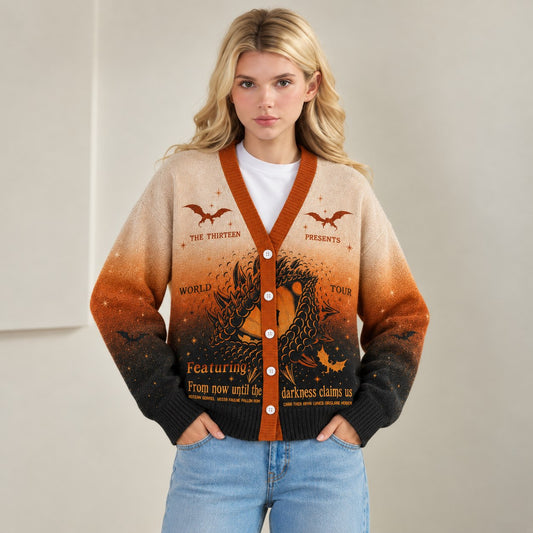 Throne of Glass cardigan Manon Blackbeak The Thirteen World Tour orange black ombre - view 2