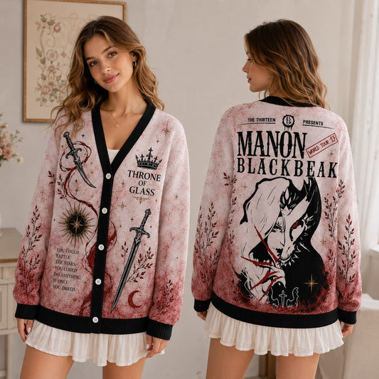 Throne of Glass cardigan Manon Blackbeak rattle the stars pink dagger knit - view 2