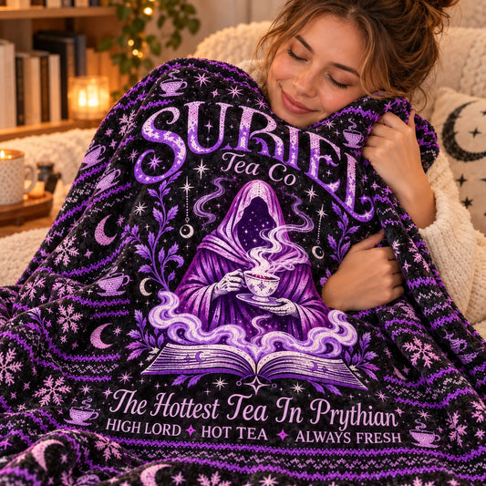 Suriel Tea Co Blanket - cozy fleece close-up
