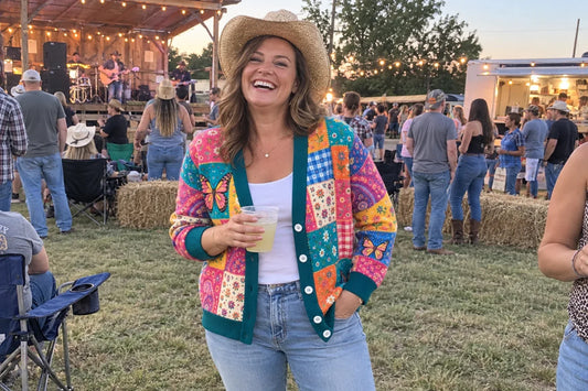 Western Cardigan and Country Music Gifts: Patchwork Knits and Throws