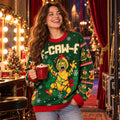Chicken Costume Christmas Lights Green Knit Ugly Christmas Sweater – Funny Hen Holiday Party Gift