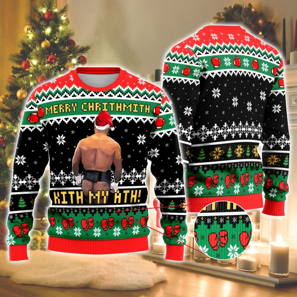 Funny Merry Chrithmith Christmas Ugly Sweater, Holiday Fight Meme Sweater, Humorous Xmas Party Shirt, Adult Christmas Gift