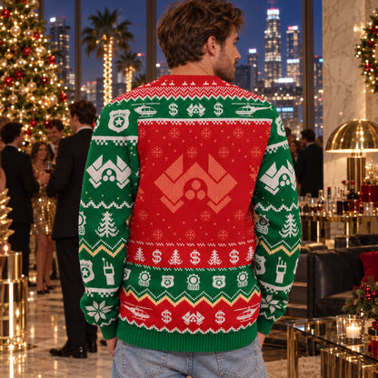 Nakatomi Plaza Christmas Party 1988 knit ugly Christmas sweater - back