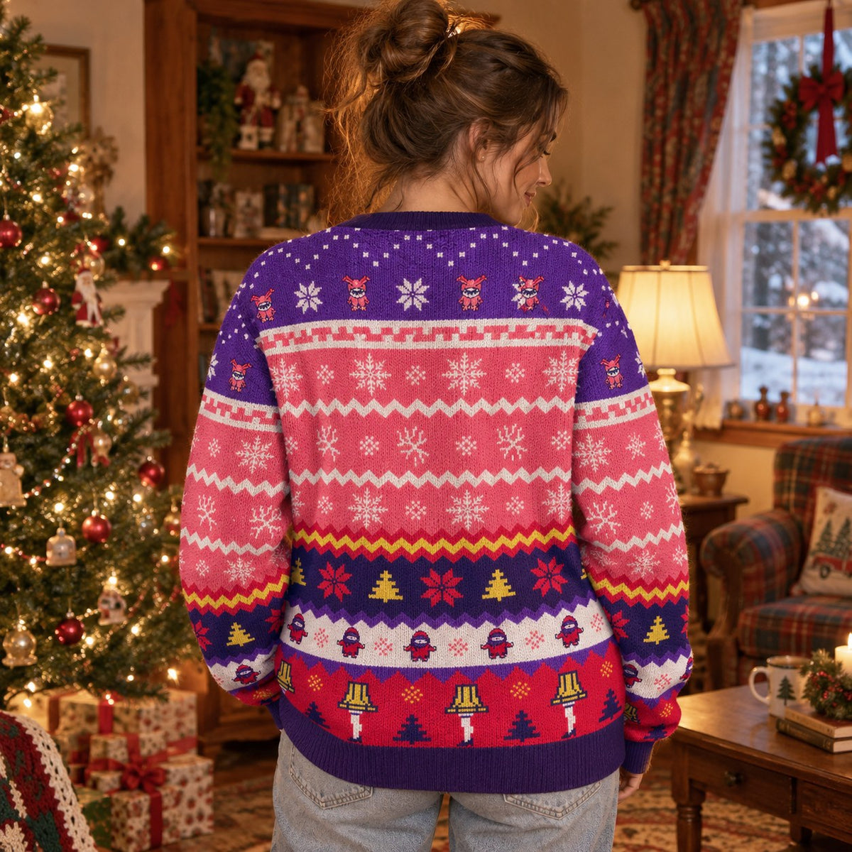You'll Shoot Your Eye Out Kid knit ugly Christmas sweater - back