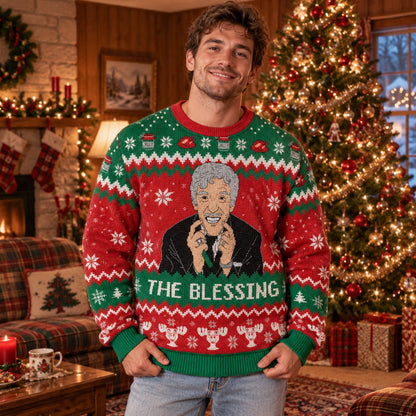 The Blessing Grace knit ugly Christmas sweater - front