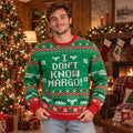 I Don't Know Margo Knit Ugly Christmas Sweater – Christmas Vacation Todd and Margo Couple Sweater