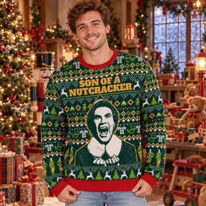 Son of a Nutcracker knit ugly Christmas sweater - front