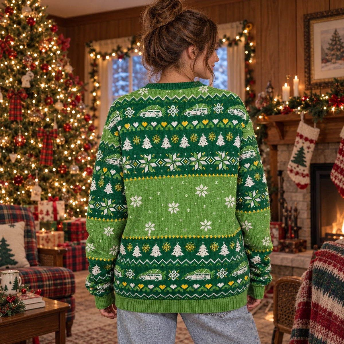 Bend Over and I'll Show You knit ugly Christmas sweater - back