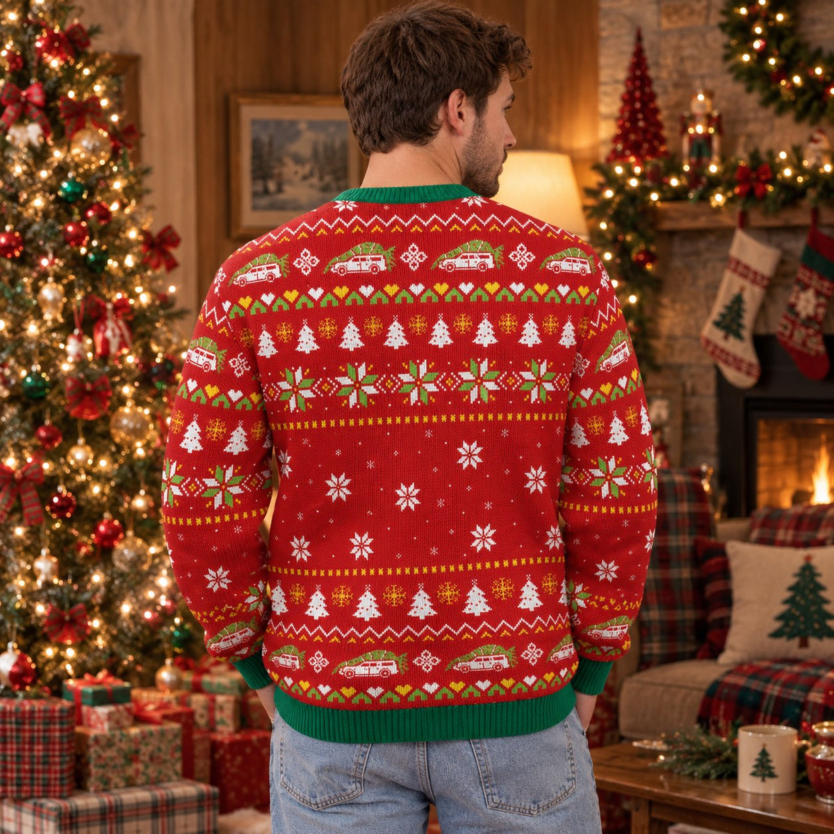Where Do You Think You're Gonna Put a Tree That Big knit ugly Christmas sweater - back