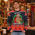 Merry Chrithmith Boxing Santa Knit Ugly Christmas Sweater – Funny Boxer Christmas Party Gift