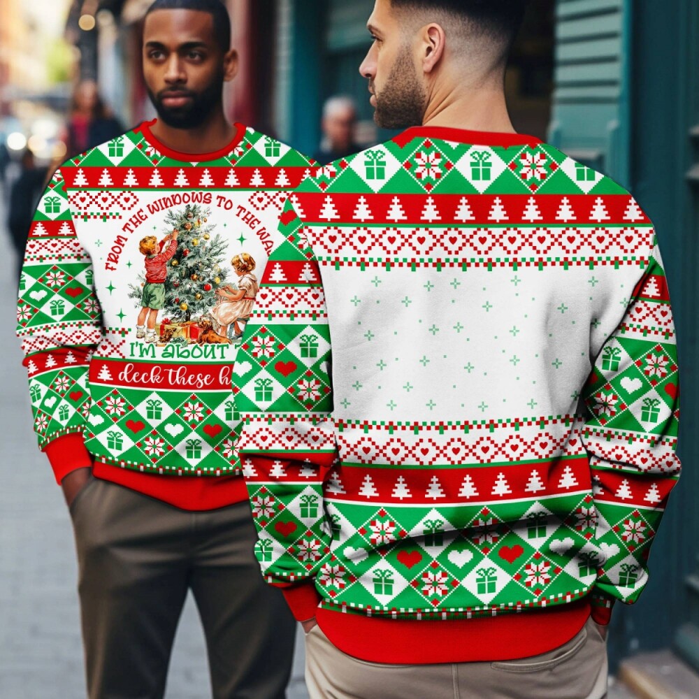 Funny Deck These Halls Ugly Christmas Sweater, Holiday Party Shirt, Festive Christmas Sweatshirt, Funny Xmas Gift