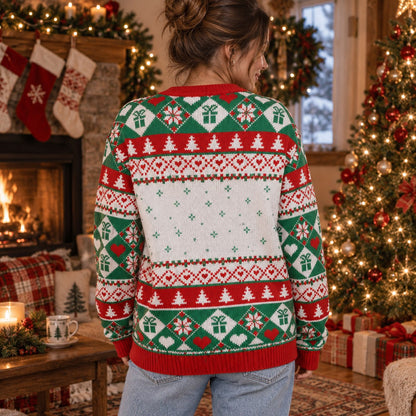 From the Windows to the Walls Deck These Halls knit ugly Christmas sweater - back