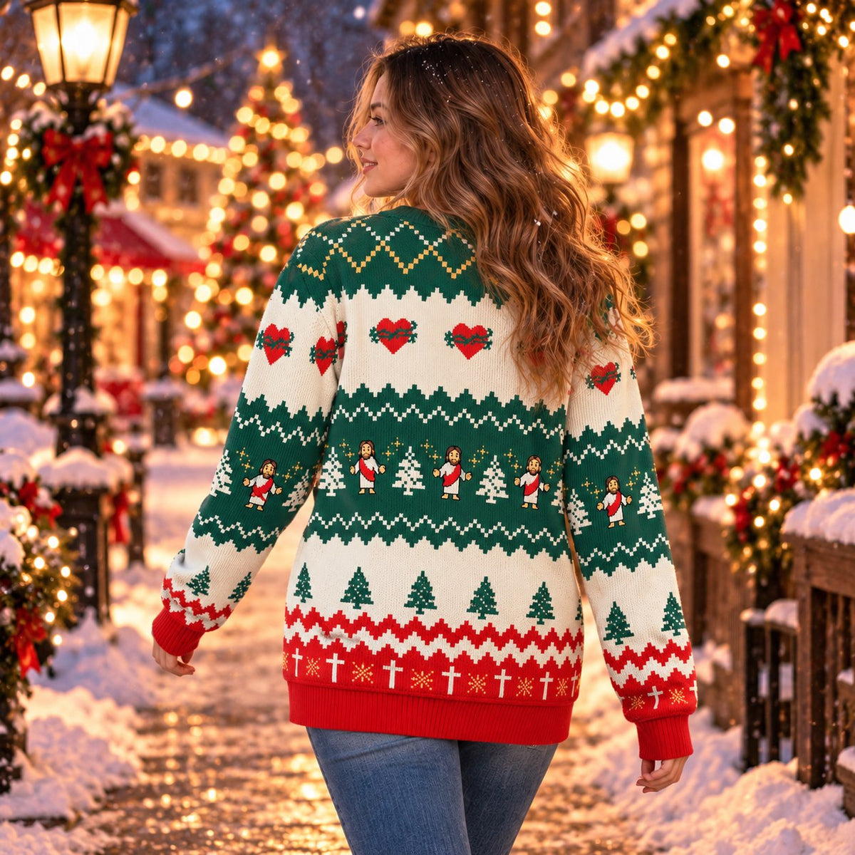 Disappointments All of You Funny Jesus Knit Ugly Christmas Sweater - view 4