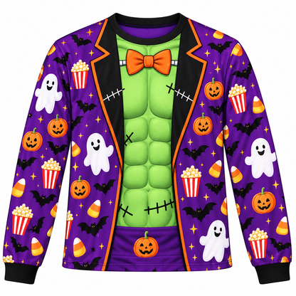 Funny Halloween Pajamas for Adults, Couples Ugly Sweater Halloween, Hulkk Pumpkin Costume PJs, Halloween Party Sleepwear