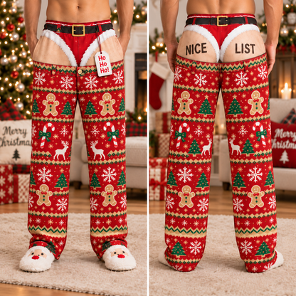 Funny Christmas Sweater & Pants Set, Festive Holiday Novelty Outfit, Gingerbread Reindeer Winter Set, Ugly Christmas Party Gift