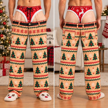 Christmas Novelty Outfit Set, Funny Holiday Sweater and Pants, Festive Gingerbread Winter Wear, Ugly Christmas Party Outfit