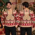 Men’s Funny Christmas Sweater, Novelty Holiday Graphic Pullover, Green Festive All-Over Print Ugly Sweater, Christmas Party Gift