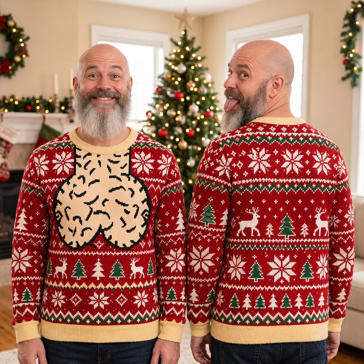 Funny Christmas Ugly Sweater, Novelty Festive Graphic Pullover, Holiday Party Sweater for Men and Women, Fun Christmas Gift
