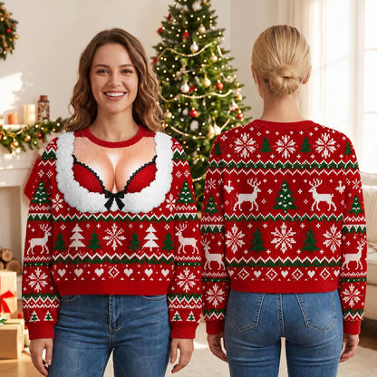 Funny Christmas Ugly Sweater, Novelty Festive Graphic Pullover, Holiday Party Sweater for Men and Women, Fun Christmas Gift