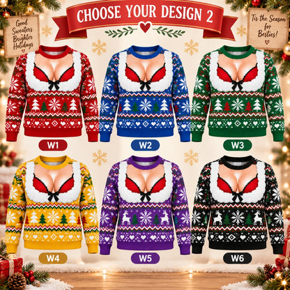 Funny Christmas Ugly Sweater, Novelty Festive Graphic Pullover, Holiday Party Sweater for Men and Women, Fun Christmas Gift