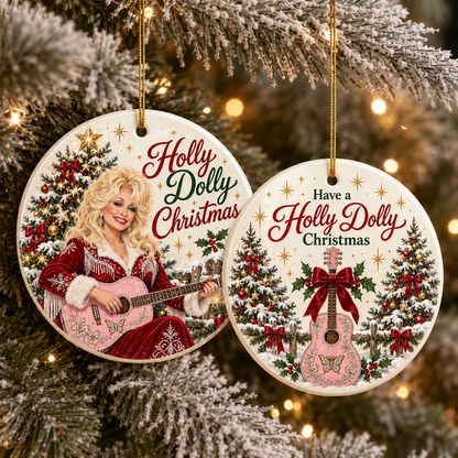 Country Music Fan Ceramic Ornaments - Coats of many Colors Song Fan - Christmas Ornament - Christmas Home Decor