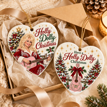 Country Music Fan Ceramic Ornaments - Coats of many Colors Song Fan - Christmas Ornament - Christmas Home Decor