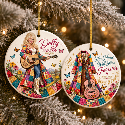 Country Music Fan Ceramic Ornaments - Coats of many Colors Song Fan - Christmas Ornament - Christmas Home Decor
