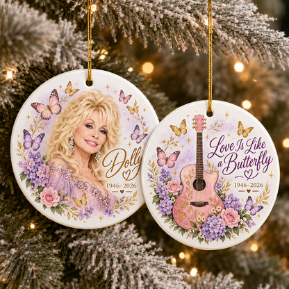 Country Music Fan Ceramic Ornaments - Coats of many Colors Song Fan - Christmas Ornament - Christmas Home Decor