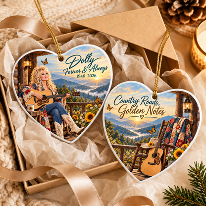Country Music Fan Ceramic Ornaments - Coats of many Colors Song Fan - Christmas Ornament - Christmas Home Decor