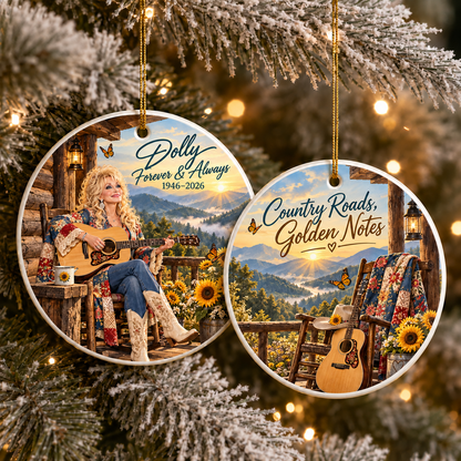 Country Music Fan Ceramic Ornaments - Coats of many Colors Song Fan - Christmas Ornament - Christmas Home Decor