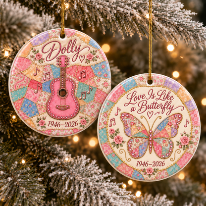 Country Music Fan Ceramic Ornaments - Coats of many Colors Song Fan - Christmas Ornament - Christmas Home Decor