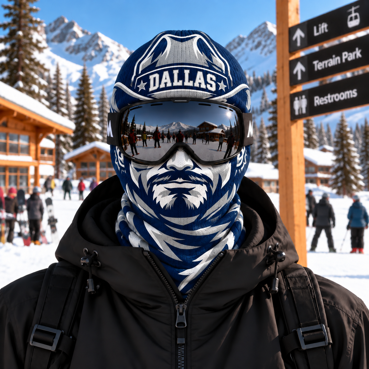 American Football Ski Mask, Winter Balaclava Face Cover, Sports Fan Snow Mask, Skiing Accessories, Men Sports Skiing Gear