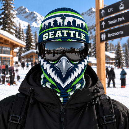 American Football Ski Mask, Winter Balaclava Face Cover, Sports Fan Snow Mask, Skiing Accessories, Men Sports Skiing Gear