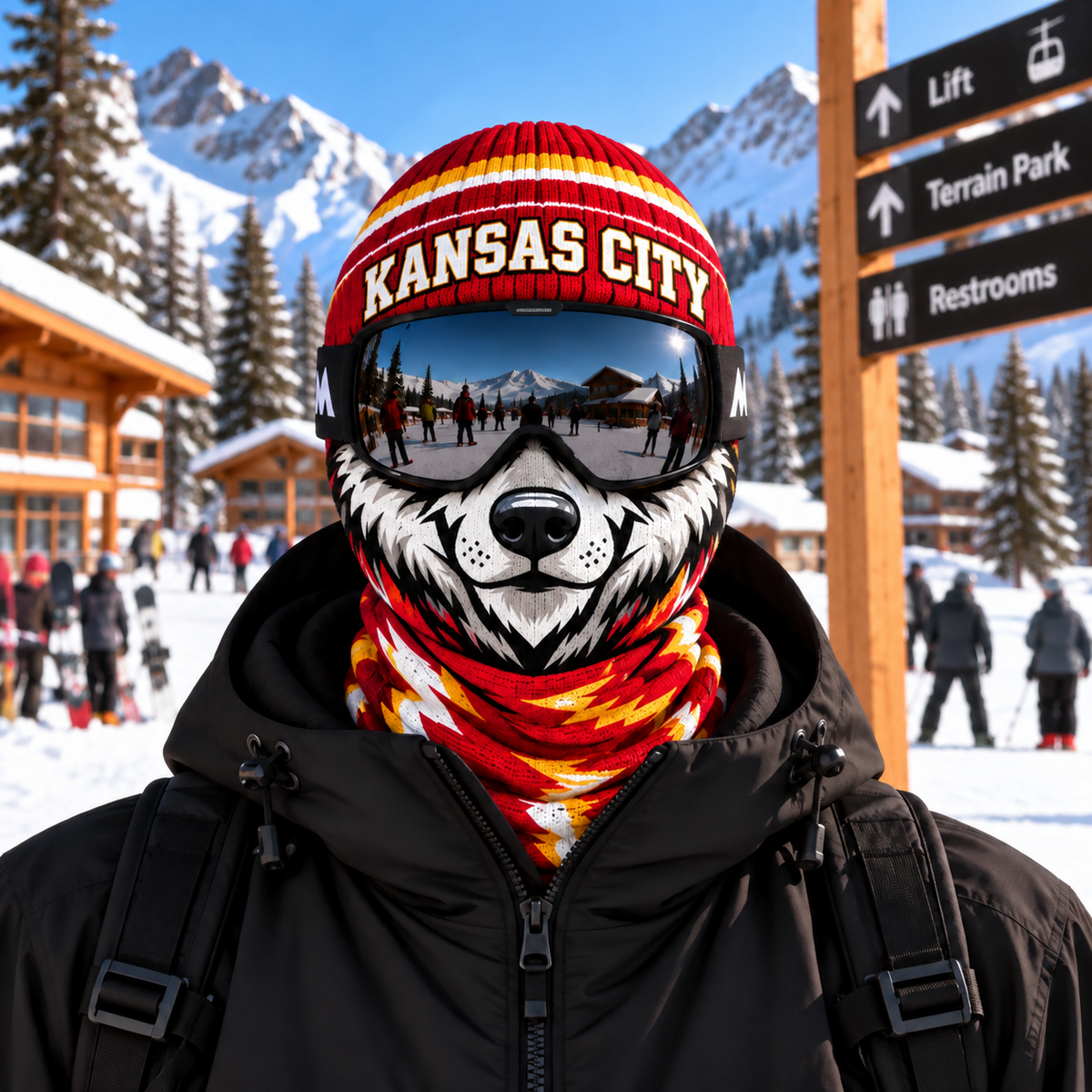 American Football Ski Mask, Winter Balaclava Face Cover, Sports Fan Snow Mask, Skiing Accessories, Men Sports Skiing Gear