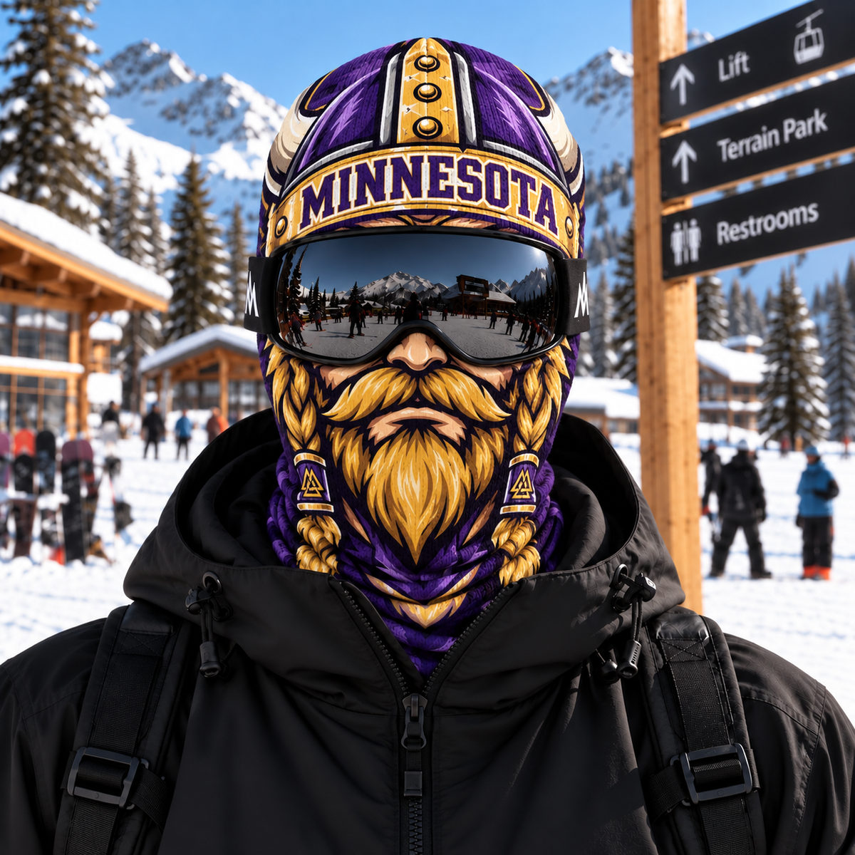 American Football Ski Mask, Winter Balaclava Face Cover, Sports Fan Snow Mask, Skiing Accessories, Men Sports Skiing Gear