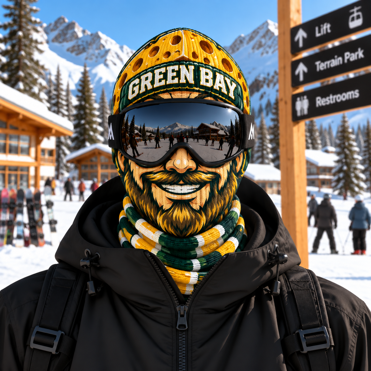 American Football Ski Mask, Winter Balaclava Face Cover, Sports Fan Snow Mask, Skiing Accessories, Men Sports Skiing Gear
