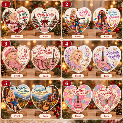 Country Music Fan Ceramic Ornaments - Coats of many Colors Song Fan - Christmas Ornament - Christmas Home Decor