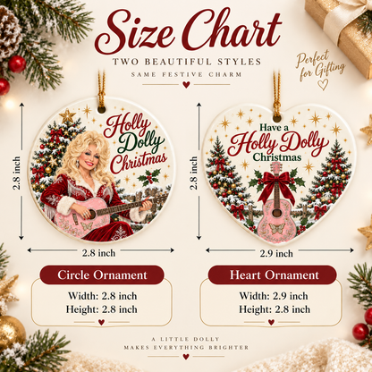 Country Music Fan Ceramic Ornaments - Coats of many Colors Song Fan - Christmas Ornament - Christmas Home Decor