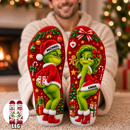 Cheeky Christmas Couple Middle Tube Socks - Personalized Gifts For Couple