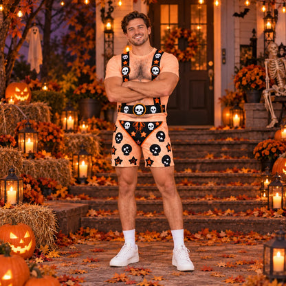 Funny Halloween Fake Body Costume Full Set - Tee & Shorts