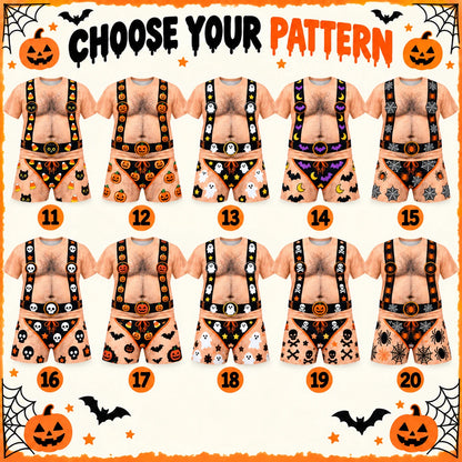 Funny Halloween Fake Body Costume Full Set - Tee & Shorts