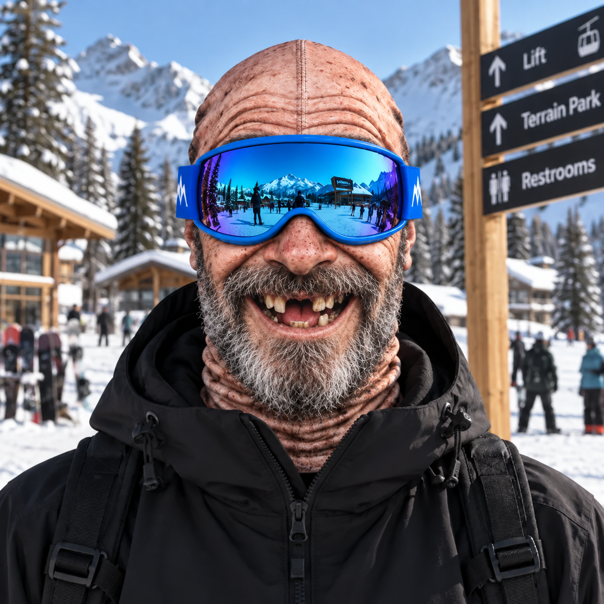 Funny Grandpa Ski Mask, Realistic Old Man Face Balaclava, Hilarious Snowboard Mask, Winter Face Cover, Ski Trip Gag Gift for Men